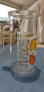 karaf in glas met fruitsap print, Enlèvement ou Envoi, Comme neuf, Verre, Autres types