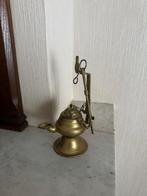 Antiek bronzen olielamp, Ophalen, Brons