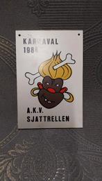 Médaille en plastique AKV Sjatrellen 1984  carnaval d'Alost, Enlèvement ou Envoi, Autres matériaux