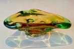 Murano Amber & Emerald driehoekig schaaltje/asbak, Ophalen of Verzenden