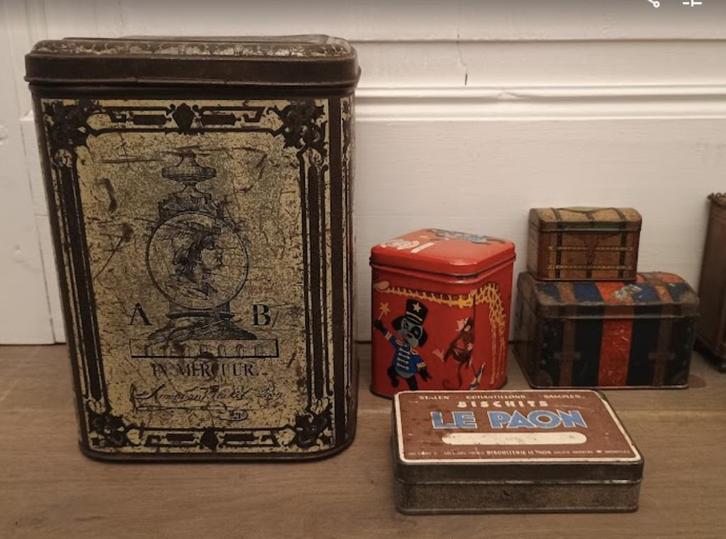 oude blikken, spaarpot, tirelire, Beyers koffie, coffre fort, Antiek en Kunst, Curiosa en Brocante, Ophalen of Verzenden