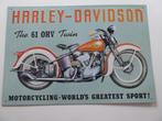 Metalen wandplaat Harley-Davidson, Antiek en Kunst, Ophalen of Verzenden