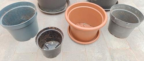 Pakket van 4 plastic bloempotten - ook apart beschikbaar, Tuin en Terras, Bloempotten, Zo goed als nieuw, Kunststof, Binnen, Balkon