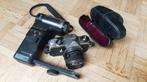 Vintage Pentax fotocamera + flitser, TV, Hi-fi & Vidéo, Appareils photo analogiques, Enlèvement, Utilisé, Pentax