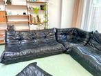 Ligne Roset Togo set – zwart leder – vintage patine, Huis en Inrichting, Ophalen, Gebruikt, Leer, Design
