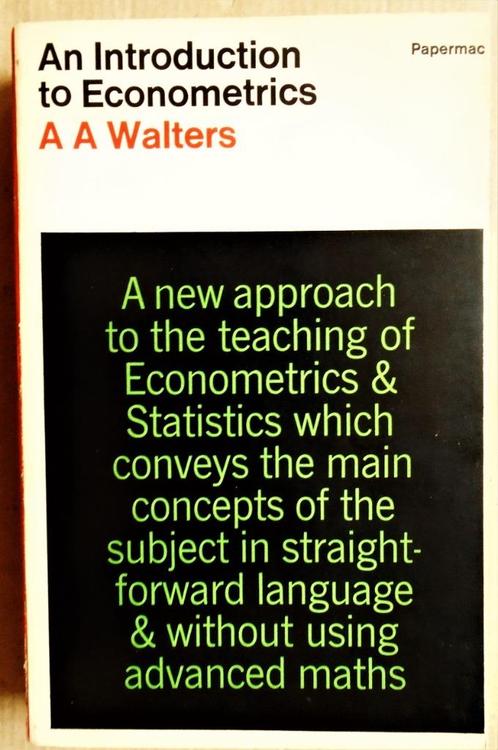 An Introduction to Econometrics - 1968 - A. A. Walters, Livres, Livres d'étude & Cours, Utilisé, Enseignement supérieur professionnel