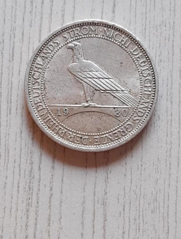 3 Reichsmark 1930, Zilver, Bevrijding van Rijnland, Zeldzaam, Postzegels en Munten, Munten | Europa | Niet-Euromunten, Losse munt