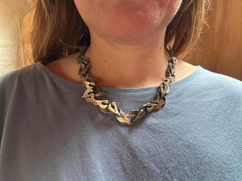 Nico Taeymans zilveren halsketting, Handtassen en Accessoires, Kettingen, Zo goed als nieuw, Zilver, Zilver, Verstelbaar, Ophalen