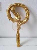 Authentieke V&D etalage Sinterklaas staf - 30cm, goudkleurig, Verzenden