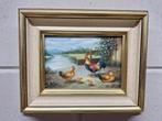 Schilderij met Kippen en Kuikens, Antiek en Kunst, Ophalen of Verzenden