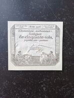 Kwaliteits 50 Sols Assignaat 1794!!, Ophalen of Verzenden, Los biljet