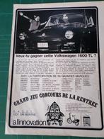 VW 1600 TL - publicité papier - 1966, Ophalen of Verzenden, Gebruikt, Overige typen