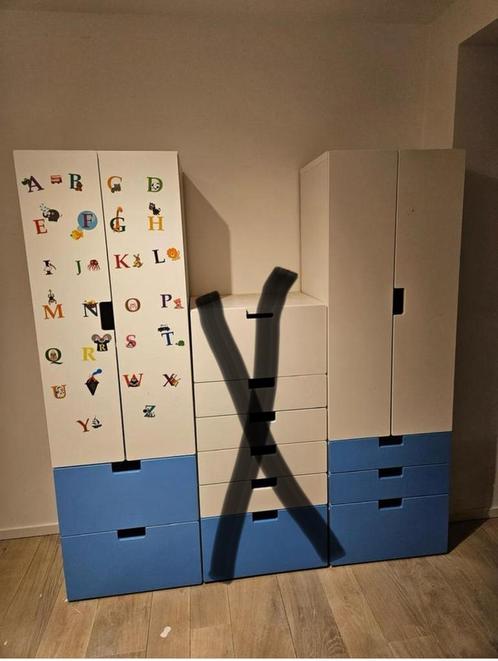Kavel van IKEA wit blauwe stuva kasten opberglades, Kinderen en Baby's, Kinderkamer | Commodes en Kasten, Gebruikt, Kast
