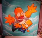 Mooi Geschilderd Modern Werk 'The Simpsons' - gesigneerd, Antiek en Kunst, Kunst | Schilderijen | Modern, Ophalen of Verzenden