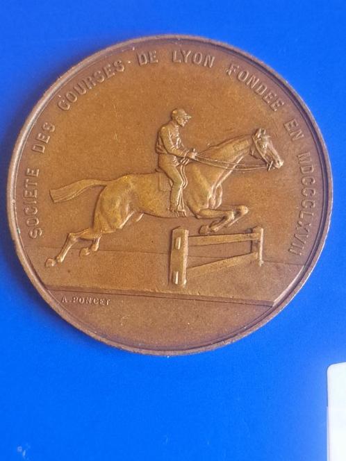 1910 Frankrijk Lyon medaille paardensport Penin Poncet, Postzegels en Munten, Penningen en Medailles, Brons, Verzenden