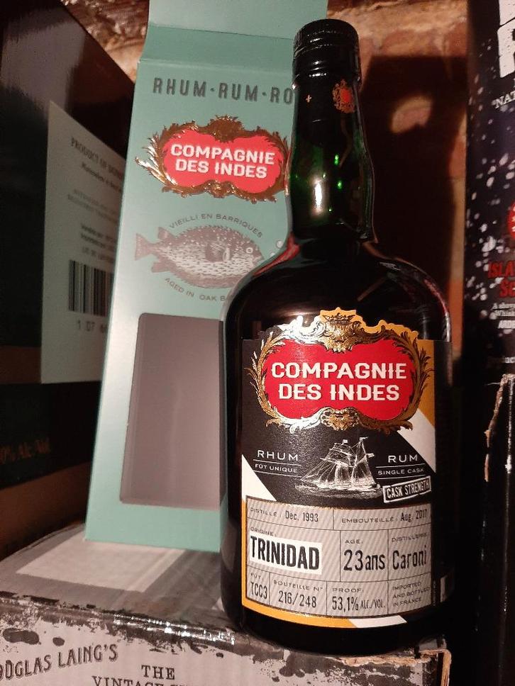 Compagnie des Indes Rhum Caroni 23 ans - 53.1%, Collections, Vins, Neuf, Autres types, Autres régions, Pleine, Enlèvement