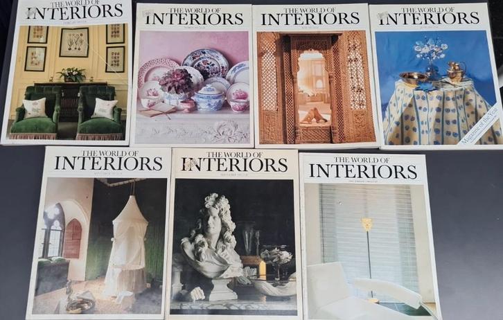 Vintage maandblad The world of interiors, 1984, 7 stuks, Boeken, Kunst en Cultuur | Architectuur, Gelezen, Architectuur algemeen