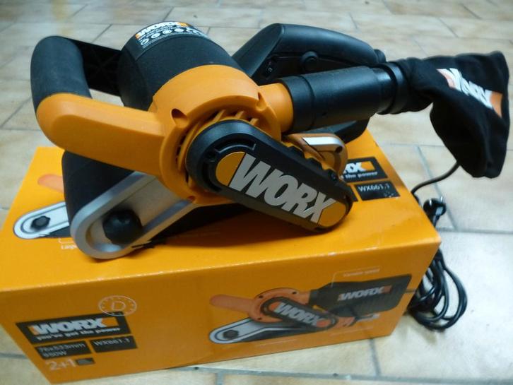 Ponçeuse à bande Worx, Bricolage & Construction, Outillage | Ponceuses, Comme neuf, Ponceuse à bande, 600 à 1200 watts, Enlèvement