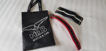 Nieuwe lederen accessoires van Mr B in verpakking, een polsb beschikbaar voor biedingen
