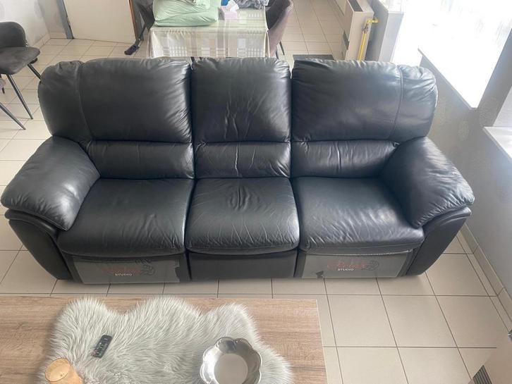 Leren relax zetel, Huis en Inrichting, Zetels | Zetels, Zo goed als nieuw, Leer, Ophalen