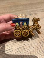 Zeer oud vintage keramieken kar en paard, Ophalen of Verzenden