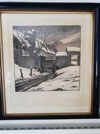 Ets Mooi winterlandschap getekend heinrichs, Ophalen