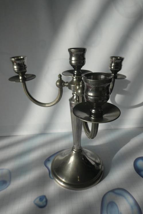 Verzilverde kandelaar, Antiek en Kunst, Antiek | Kandelaars, Zilver, Ophalen of Verzenden