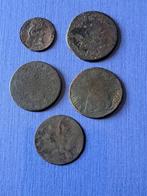 1698 Engeland farthing William III + 4 andere oude munten, Verzenden, Overige landen, Setje