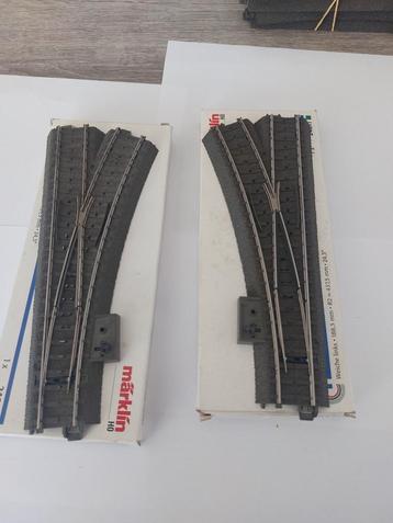 Marklin Ho lot de 2 aiguillages voie c en boîte, Analogique, Enlèvement ou Envoi, Courant alternatif, Rails