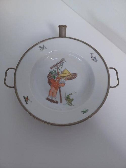Vintage warmhoudbord voor peuters, Antiek en Kunst, Antiek | Porselein, Ophalen of Verzenden