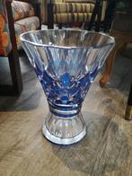 Val Saint Lambert kristal grote vaas blauw, Antiek en Kunst, Ophalen