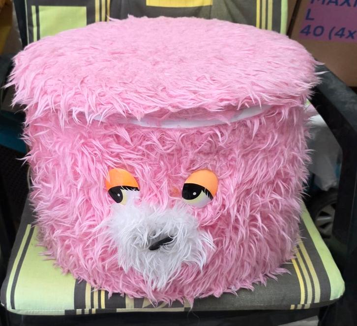 Schattige Roze Poef met Opbergruimte – Ideaal voor Kinder, Huis en Inrichting, Zetels | Voetbanken en poefs, Zo goed als nieuw