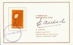 Kaart met handtekening en postzegel Anseele, Postzegels en Munten, Ophalen of Verzenden, 1e dag stempel