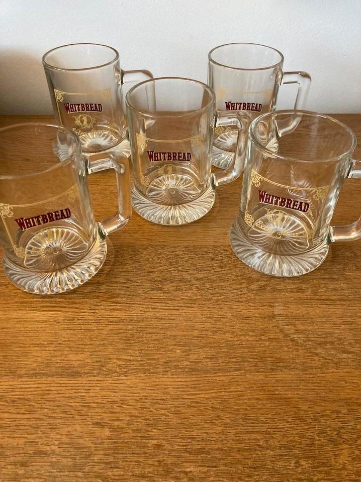 Extra Stout bierpullen ( 5 ) Whitbread vintage design, Collections, Marques de bière, Neuf, Chope(s), Autres marques, Enlèvement ou Envoi