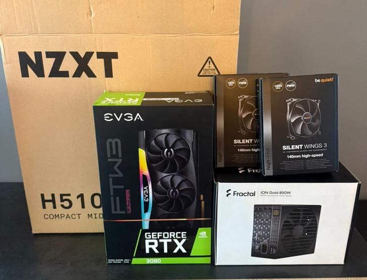 NZXT H510/EVGA ftw3 ultra RTX 3080/high-end gaming pc/wifi, Computers en Software, Desktop Pc's, Refurbished, 3 tot 4 Ghz, SSD