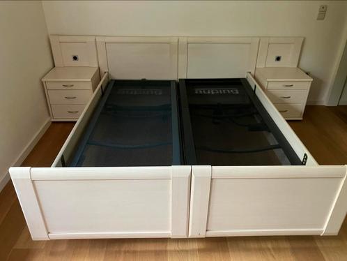 Auping seniorenbed 160x200, Huis en Inrichting, Slaapkamer | Bedden, Gebruikt, Tweepersoons, 160 cm, 200 cm, Hout, Crème, Verstelbaar
