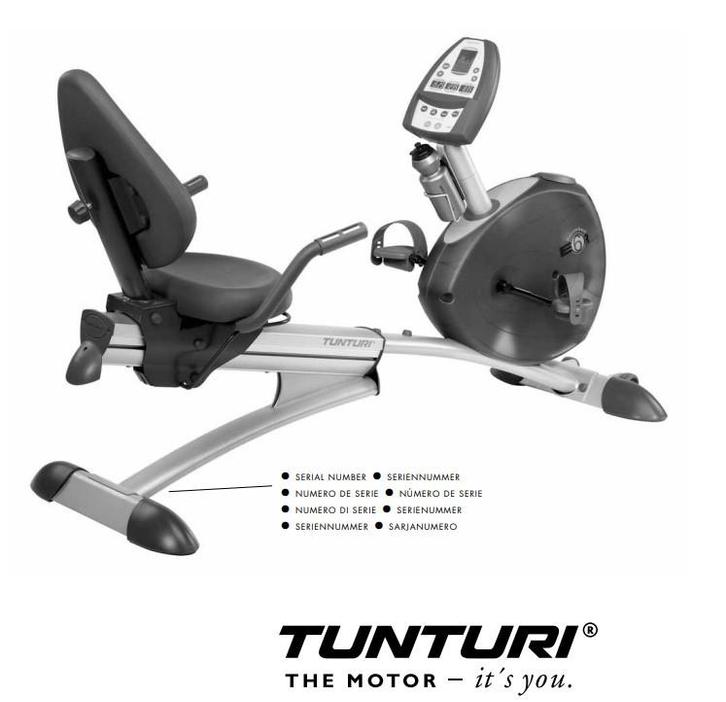 Ergometer hometrainer ligfiets met hartslagmeter TUNTURI, Sport en Fitness, Fitnessapparatuur, Gebruikt, Hometrainer, Benen, Buik