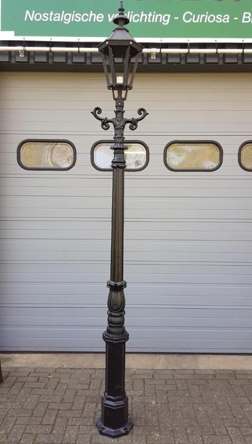 Klassieke gietijzeren buitenverlichting lantaarnpalen 335 cm, Antiek en Kunst, Antiek | Verlichting, Ophalen of Verzenden