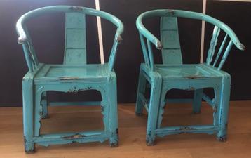 Prachtige antieke stoelen koloniale stijl 2 stuks beschikbaar voor biedingen