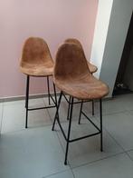 3 barkrukken cognac kleur, Ophalen, Zo goed als nieuw