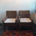 2 mooie stevige zetels in bananenriet als nieuw, Huis en Inrichting, Zetels | Zetels, Ophalen