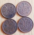 PAYS-BAS 4 X 1/2 cents 1936-1936-1937 et 1940, Timbres & Monnaies, Monnaies | Pays-Bas, Autres valeurs, Série, Reine Wilhelmine