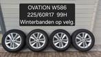 4 winterbanden op alu velg 225/60R17, Ophalen, Gebruikt, Banden en Velgen, 17 inch