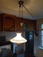 Hanglamp van HERDA met contragewicht + opaline glazen kap, Enlèvement ou Envoi, Utilisé, Verre, Moins de 50 cm