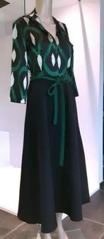 Midi jurk retro pinup groen zwart Rinascimento XS 34, Kleding | Dames, Jurken, Verzenden, Zwart, Nieuw, Maat 34 (XS) of kleiner