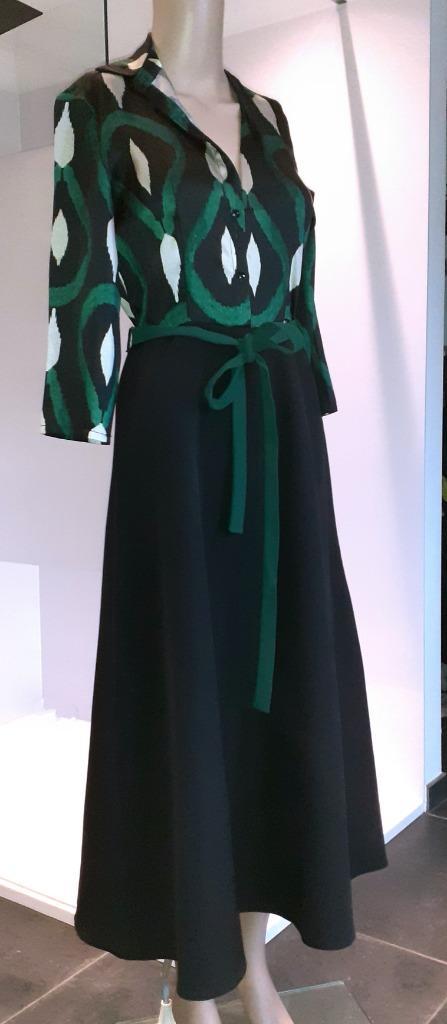 Midi jurk retro pinup groen zwart Rinascimento XS 34, Kleding | Dames, Jurken, Nieuw, Maat 34 (XS) of kleiner, Zwart, Onder de knie