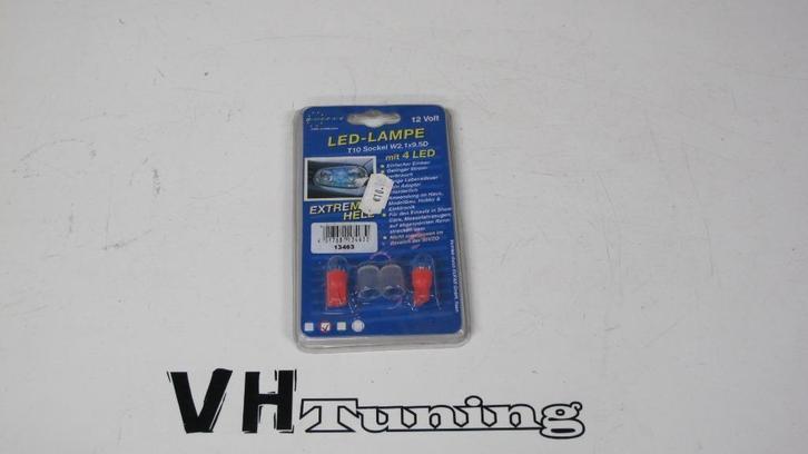 EUFAB T10 LED Rood met 4 leds, Auto diversen, Tuning en Styling, Ophalen