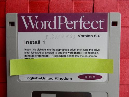 floppy disks  WordPerfect for DOS  wp  ,vintage, Informatique & Logiciels, Logiciel Office, Utilisé, Word, Enlèvement ou Envoi
