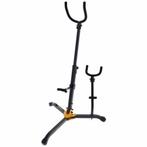 Saxofoonstandaard Bariton + Alt/tenor Hercules Stands HCDS-5, Musique & Instruments, Enlèvement ou Envoi, Comme neuf, Pied pour instrument