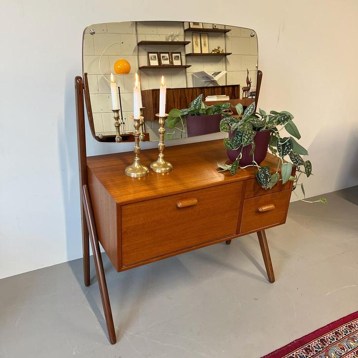 - Vintage kaptafel, dressing table, Deens -, Huis en Inrichting, Tafels | Kaptafels, Gebruikt, Ophalen of Verzenden